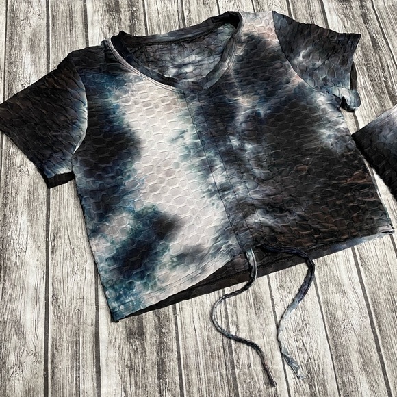 Juniors XL XJ BOOST 2 puece tie dye outfit awesome textured material crop top - Picture 4 of 8
